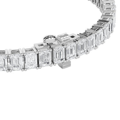 10CTW Emerald Lab-Grown Diamond Prong East West Line Bracelet 52 Stones