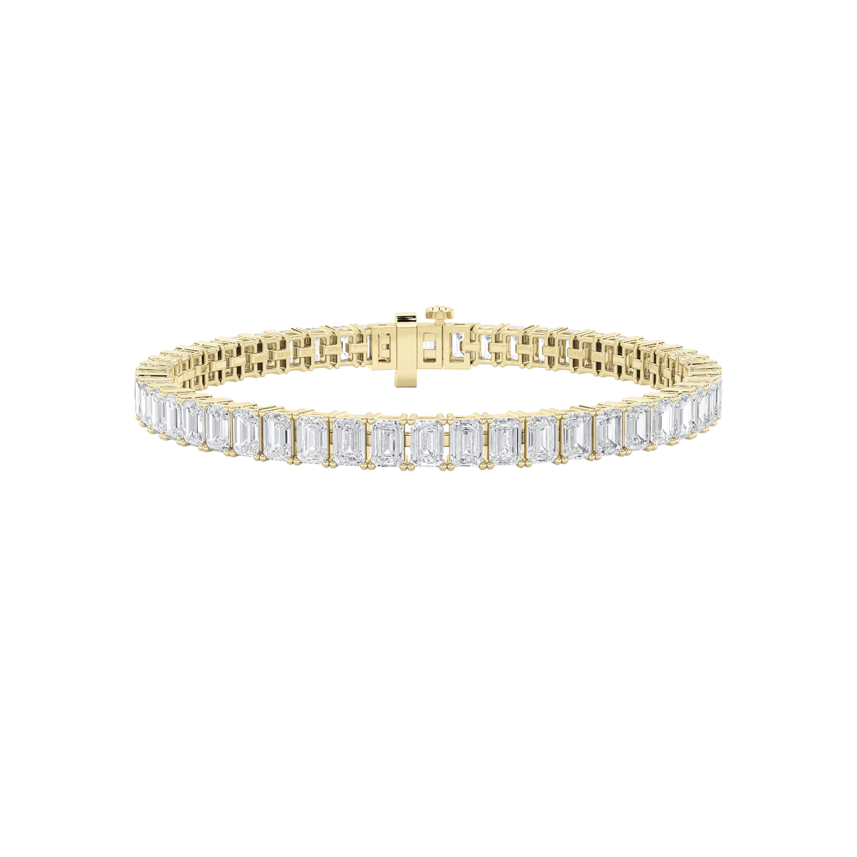 10CTW Emerald Lab-Grown Diamond Prong East West Line Bracelet 52 Stones