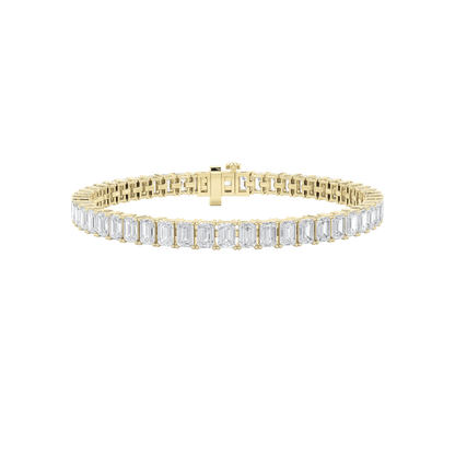 10CTW Emerald Lab-Grown Diamond Prong East West Line Bracelet 52 Stones
