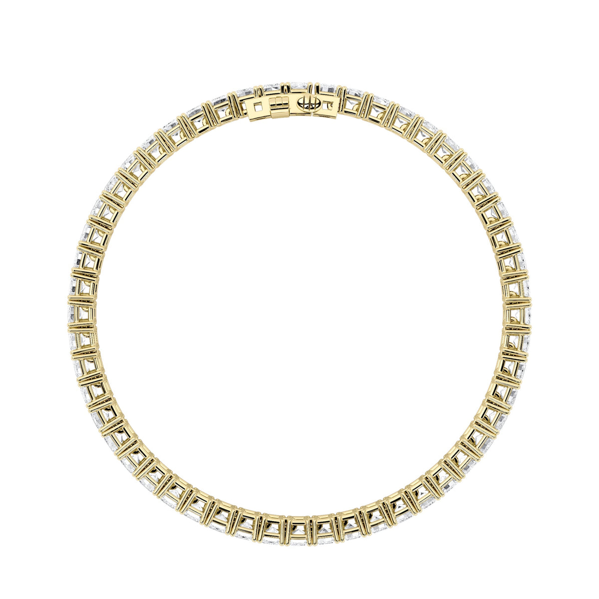 10CTW Emerald Lab-Grown Diamond Prong East West Line Bracelet 52 Stones