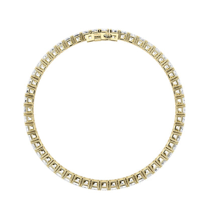 10CTW Emerald Lab-Grown Diamond Prong East West Line Bracelet 52 Stones