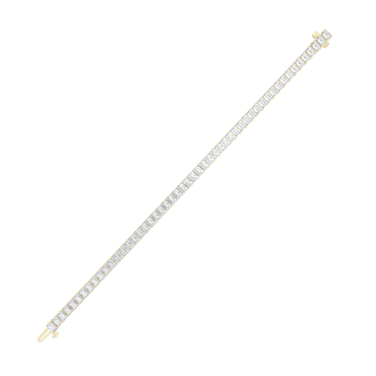 10CTW Emerald Lab-Grown Diamond Prong East West Line Bracelet 52 Stones