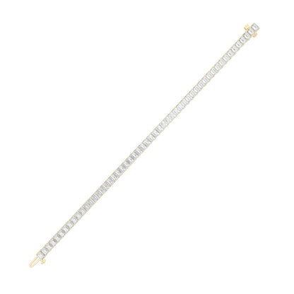 10CTW Emerald Lab-Grown Diamond Prong East West Line Bracelet 52 Stones