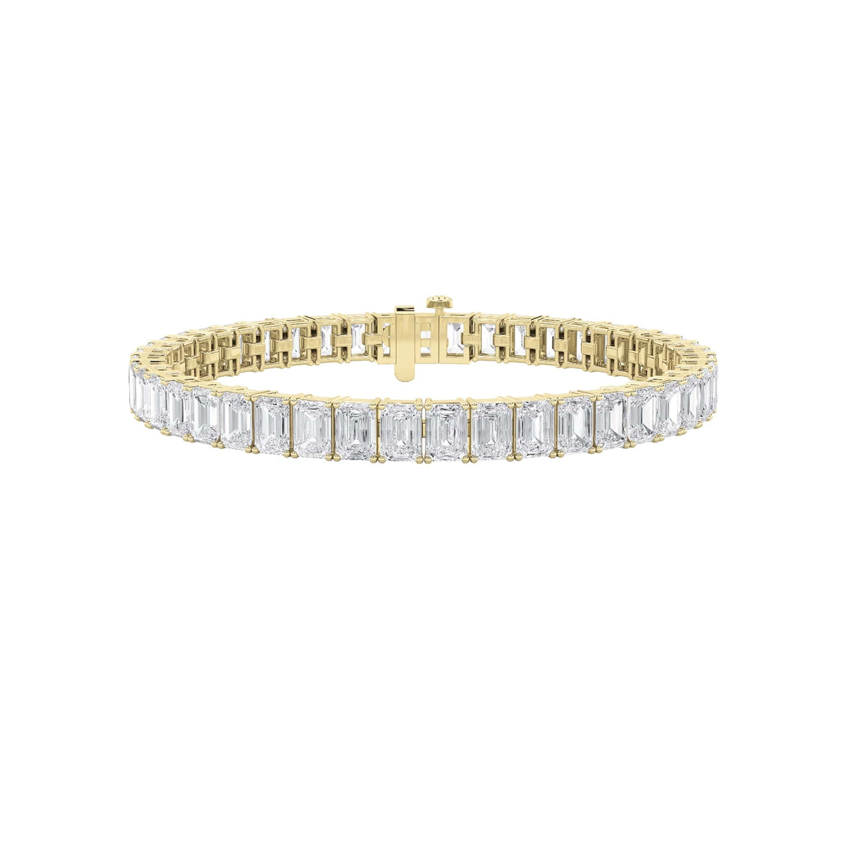 18.5CTW Emerald Lab-Grown Diamond Prong East West Line Bracelet 45 Stones