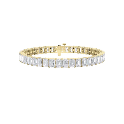 18.5CTW Emerald Lab-Grown Diamond Prong East West Line Bracelet 45 Stones
