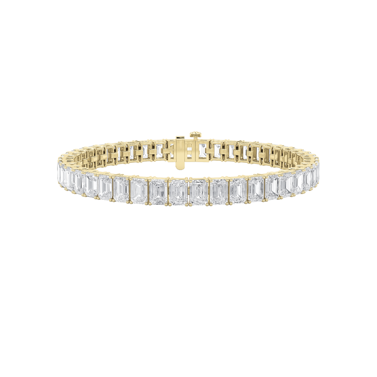 18.5CTW Emerald Lab-Grown Diamond Prong East West Line Bracelet 45 Stones