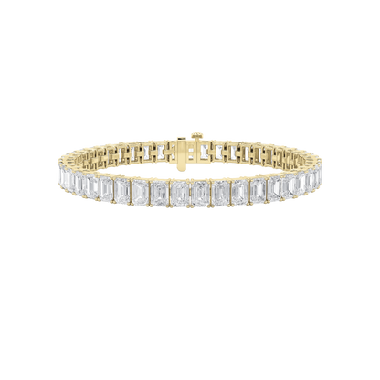 18.5CTW Emerald Lab-Grown Diamond Prong East West Line Bracelet 45 Stones
