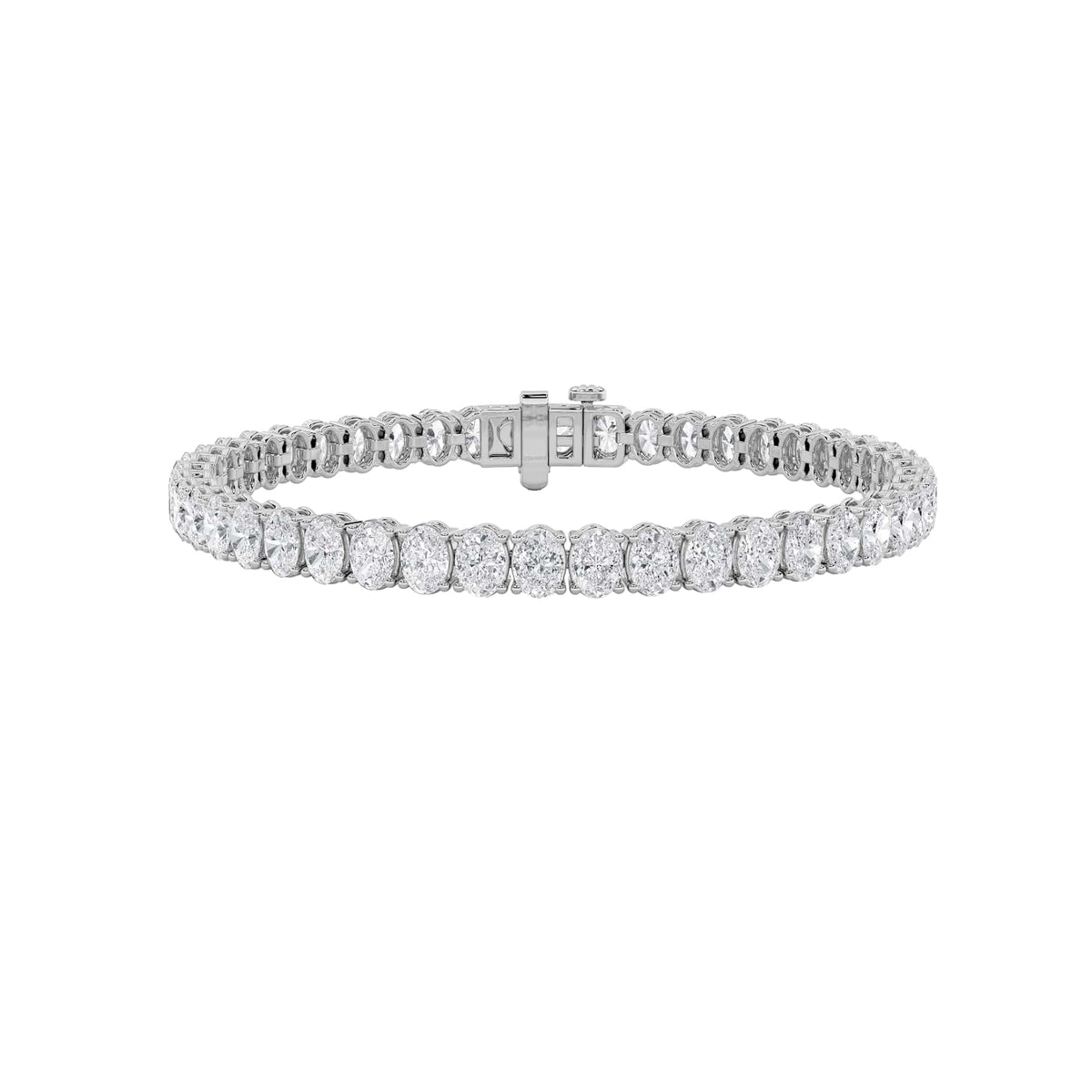 10CTW Oval Lab-Grown Diamond Prong East West Line Bracelet 51 Stones