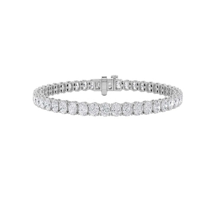 10CTW Oval Lab-Grown Diamond Prong East West Line Bracelet 51 Stones