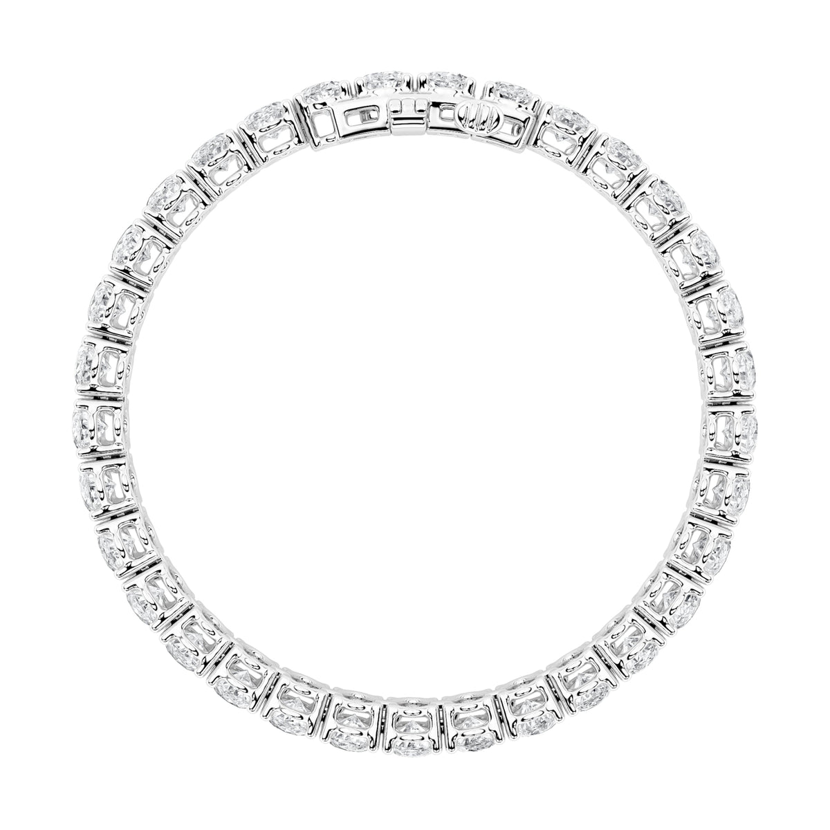 10CTW Oval Lab-Grown Diamond Prong East West Line Bracelet 51 Stones
