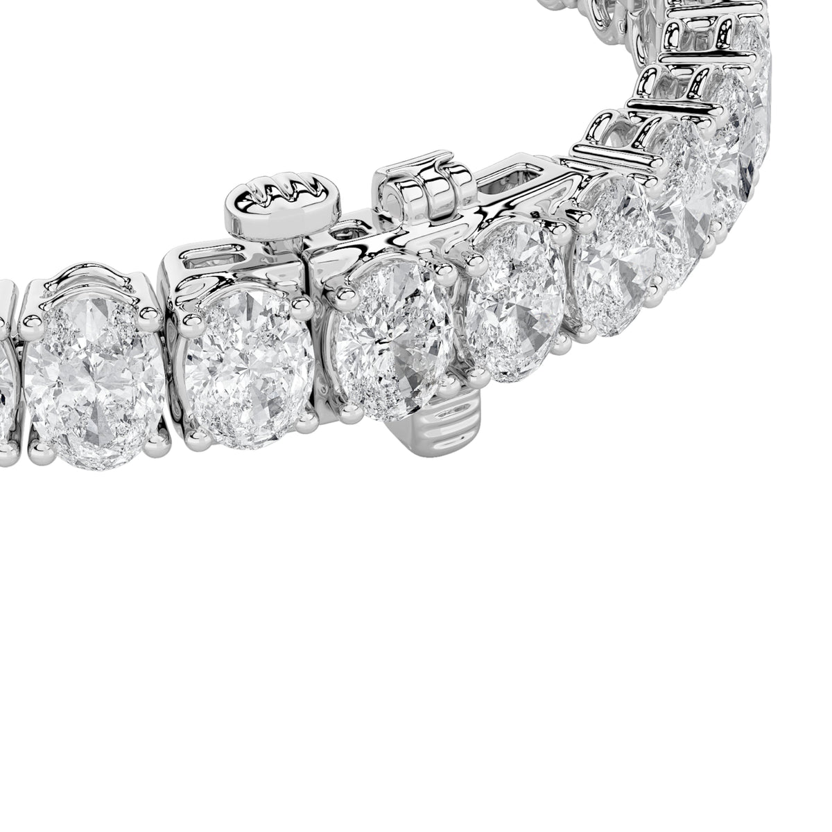 10CTW Oval Lab-Grown Diamond Prong East West Line Bracelet 51 Stones