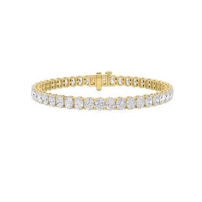 10CTW Oval Lab-Grown Diamond Prong East West Line Bracelet 51 Stones
