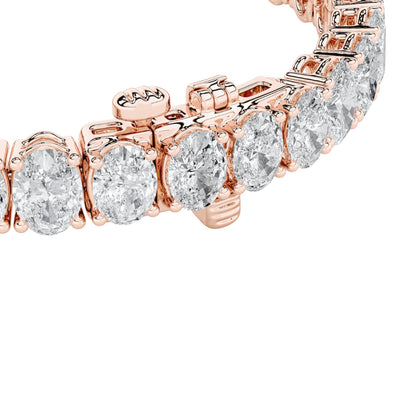 10CTW Oval Lab-Grown Diamond Prong East West Line Bracelet 51 Stones
