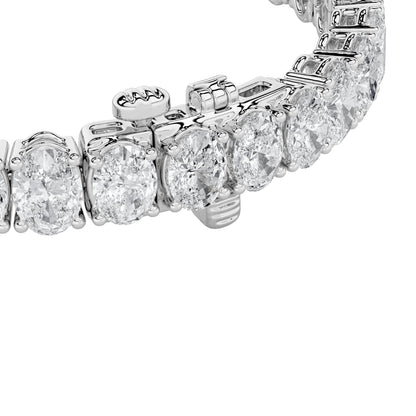 12.5CTW Oval Lab-Grown Diamond Prong East West Line Bracelet 49 Stones