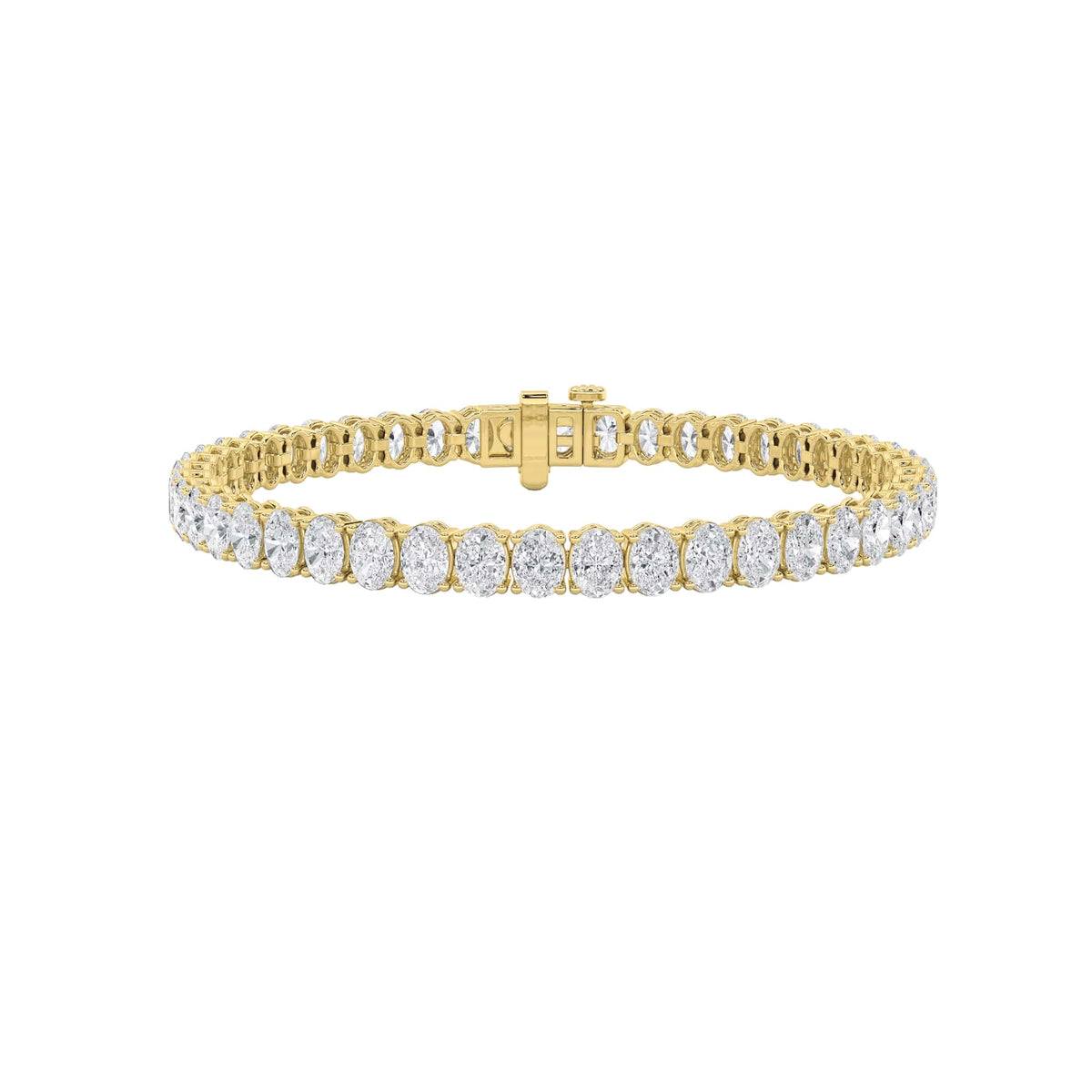 12.5CTW Oval Lab-Grown Diamond Prong East West Line Bracelet 49 Stones