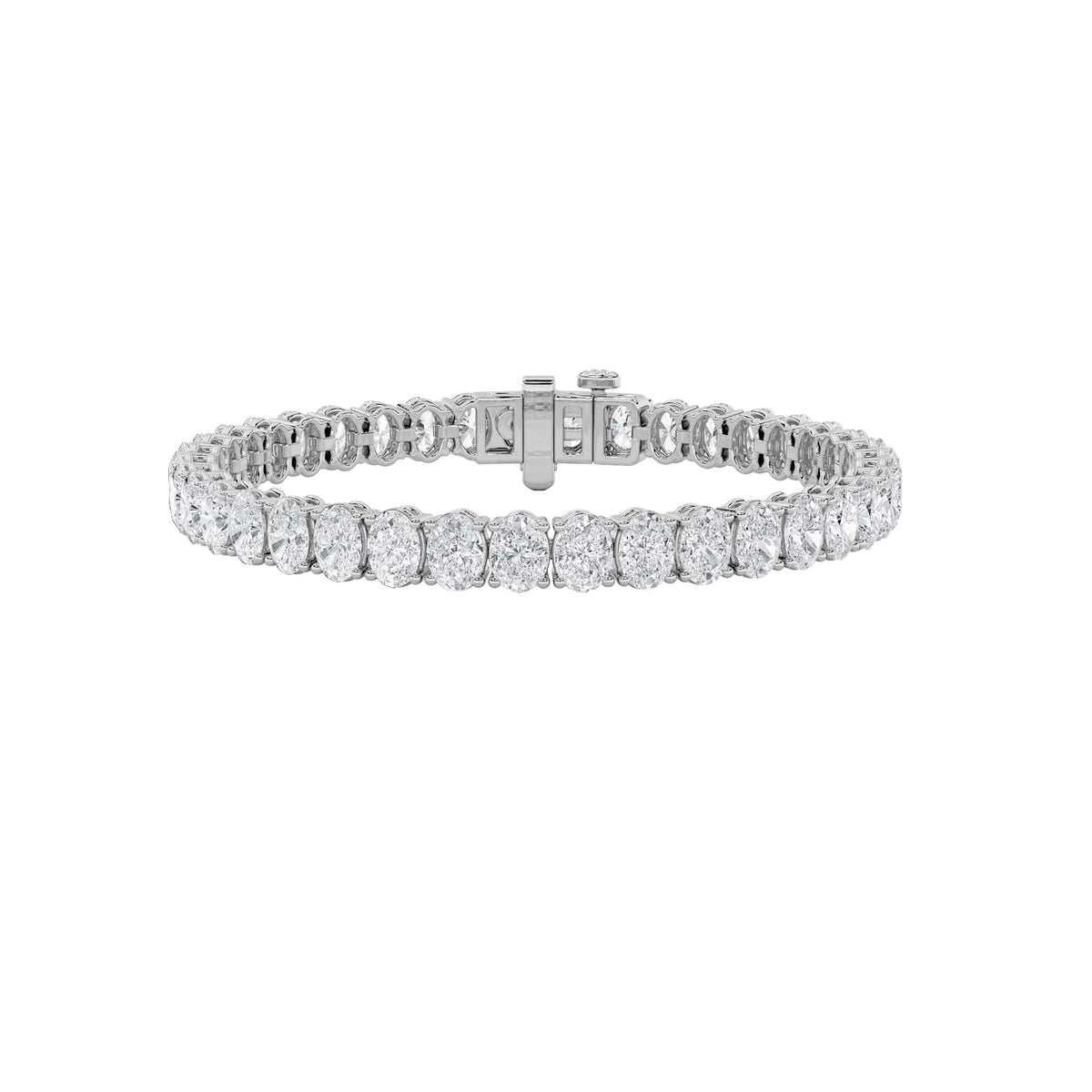 15CTW Oval Lab-Grown Diamond Prong East West Line Bracelet 39 Stones