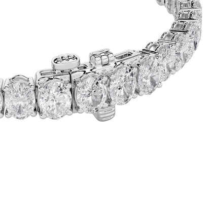15CTW Oval Lab-Grown Diamond Prong East West Line Bracelet 39 Stones