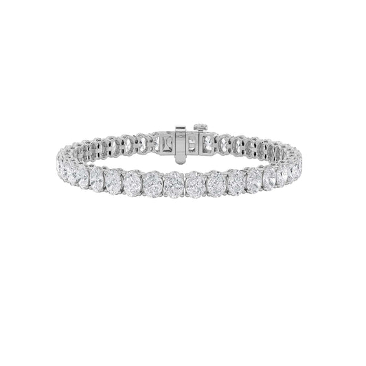 18.5CTW Oval Lab-Grown Diamond Prong East West Line Bracelet 37 Stones