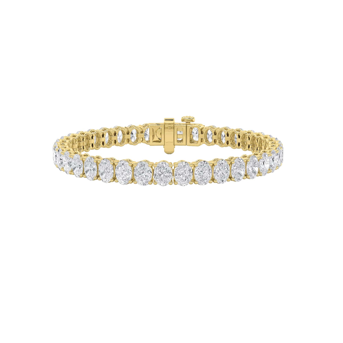 18.5CTW Oval Lab-Grown Diamond Prong East West Line Bracelet 37 Stones