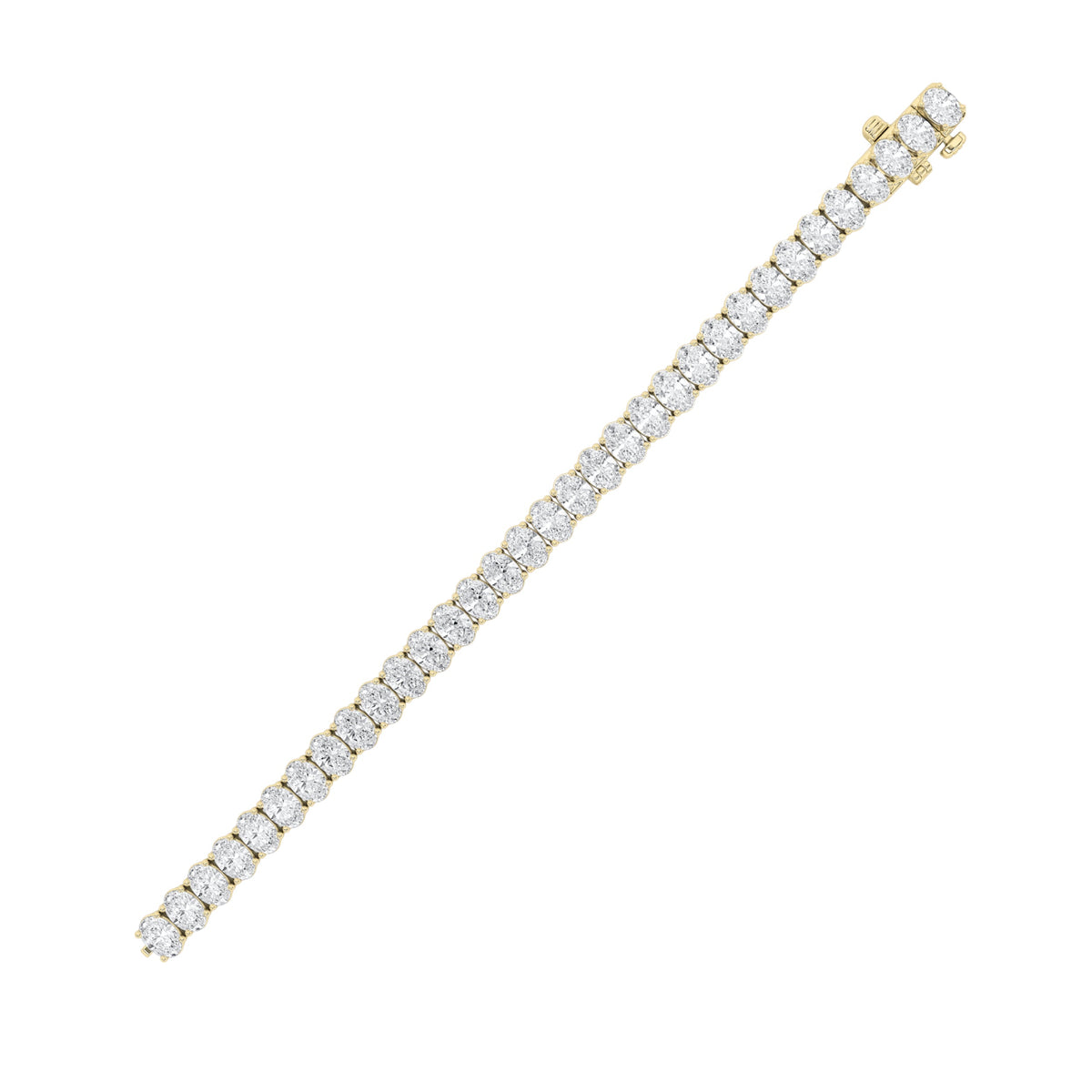 18.5CTW Oval Lab-Grown Diamond Prong East West Line Bracelet 37 Stones