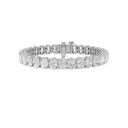 24CTW Oval Lab-Grown Diamond Prong East West Line Bracelet 33 Stones