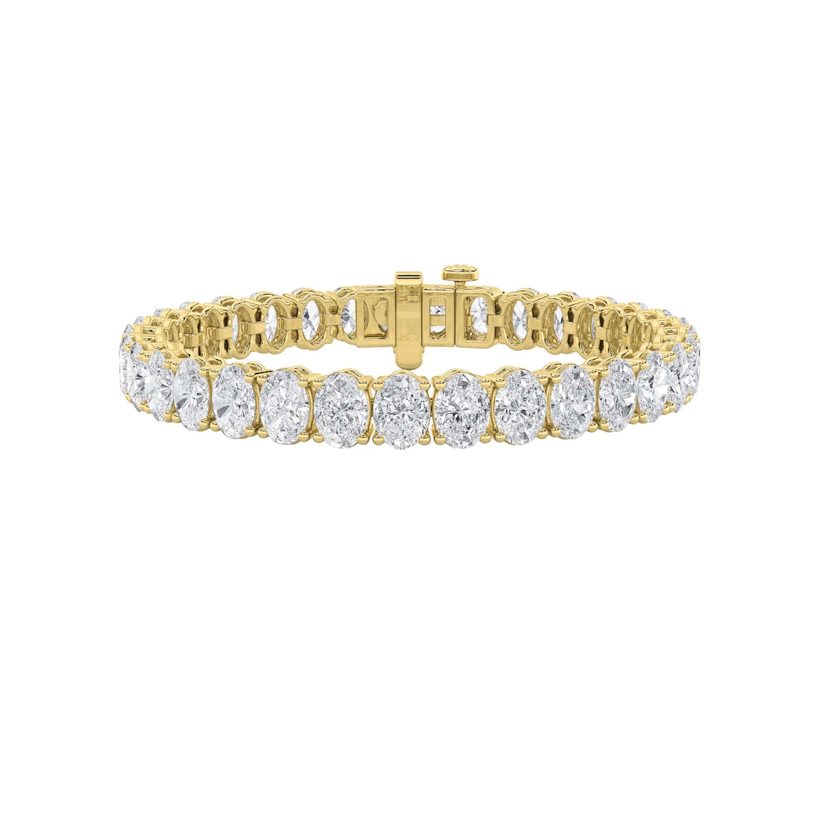 24CTW Oval Lab-Grown Diamond Prong East West Line Bracelet 33 Stones