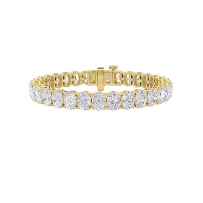 24CTW Oval Lab-Grown Diamond Prong East West Line Bracelet 33 Stones