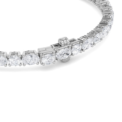 7CTW Oval Lab-Grown Diamond Prong East West Bracelet 42 Stones