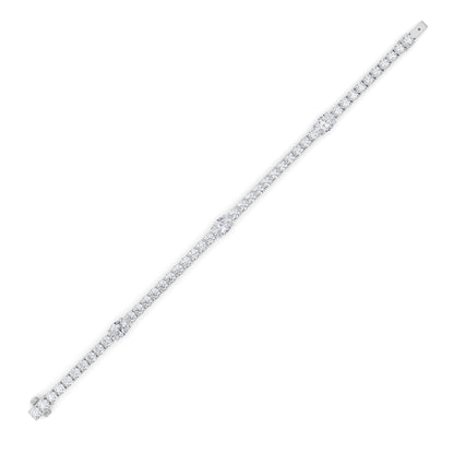 10CTW Oval Lab-Grown Diamond Prong East West Station Bracelet 45 Stones