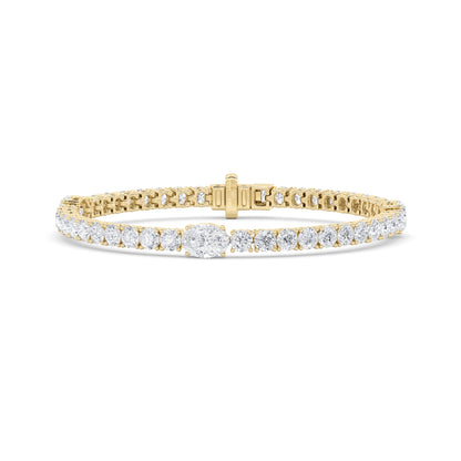 10CTW Oval Lab-Grown Diamond Prong East West Station Bracelet 45 Stones
