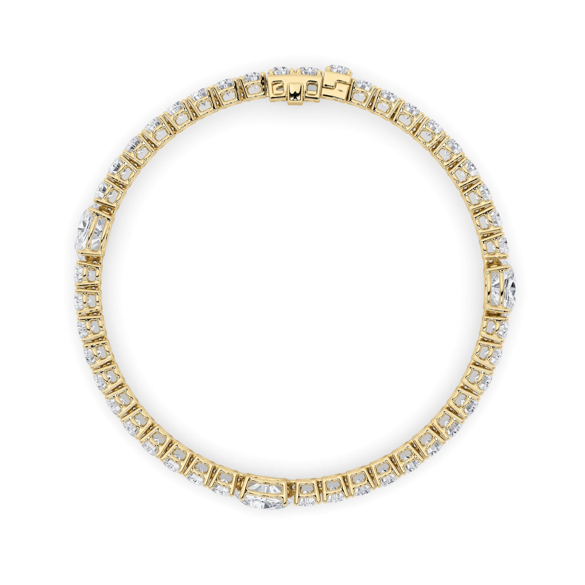 10CTW Oval Lab-Grown Diamond Prong East West Station Bracelet 45 Stones