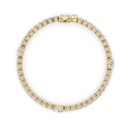 10CTW Oval Lab-Grown Diamond Prong East West Station Bracelet 45 Stones