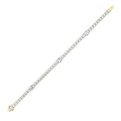 10CTW Oval Lab-Grown Diamond Prong East West Station Bracelet 45 Stones
