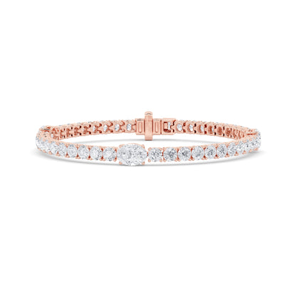 10CTW Oval Lab-Grown Diamond Prong East West Station Bracelet 45 Stones