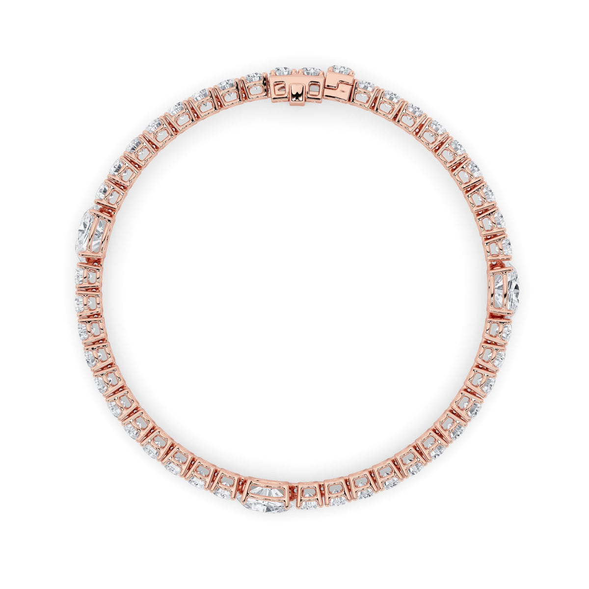 10CTW Oval Lab-Grown Diamond Prong East West Station Bracelet 45 Stones