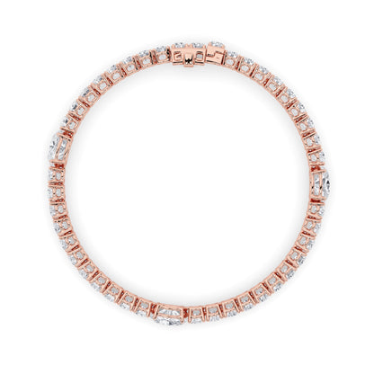 10CTW Oval Lab-Grown Diamond Prong East West Station Bracelet 45 Stones