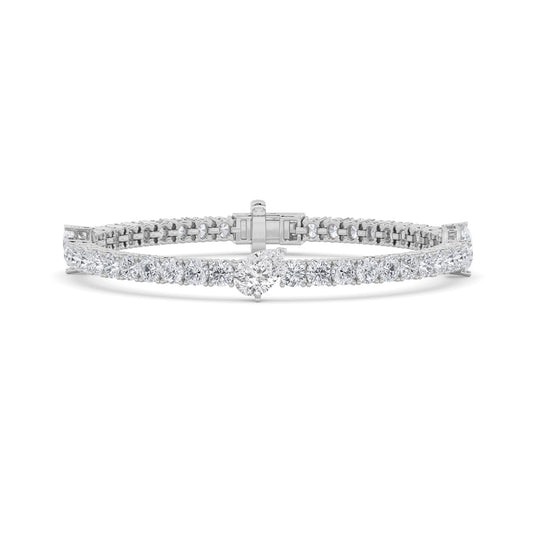 10CTW Pear Lab-Grown Diamond Prong East West Station Bracelet 47 Stones