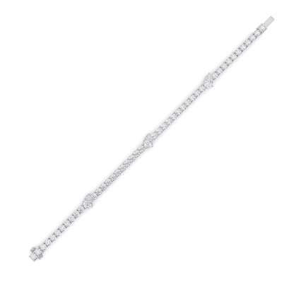 10CTW Pear Lab-Grown Diamond Prong East West Station Bracelet 47 Stones