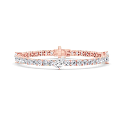 10CTW Pear Lab-Grown Diamond Prong East West Station Bracelet 47 Stones
