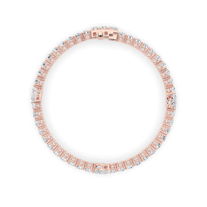 10CTW Pear Lab-Grown Diamond Prong East West Station Bracelet 47 Stones