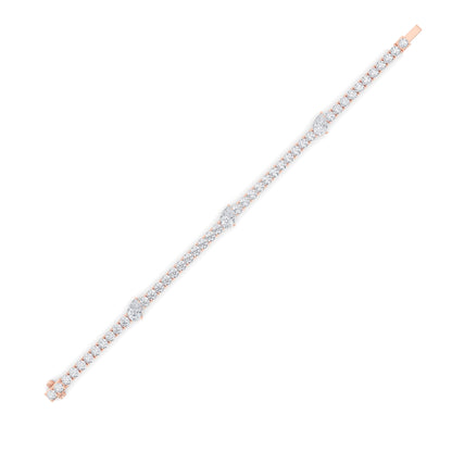 10CTW Pear Lab-Grown Diamond Prong East West Station Bracelet 47 Stones
