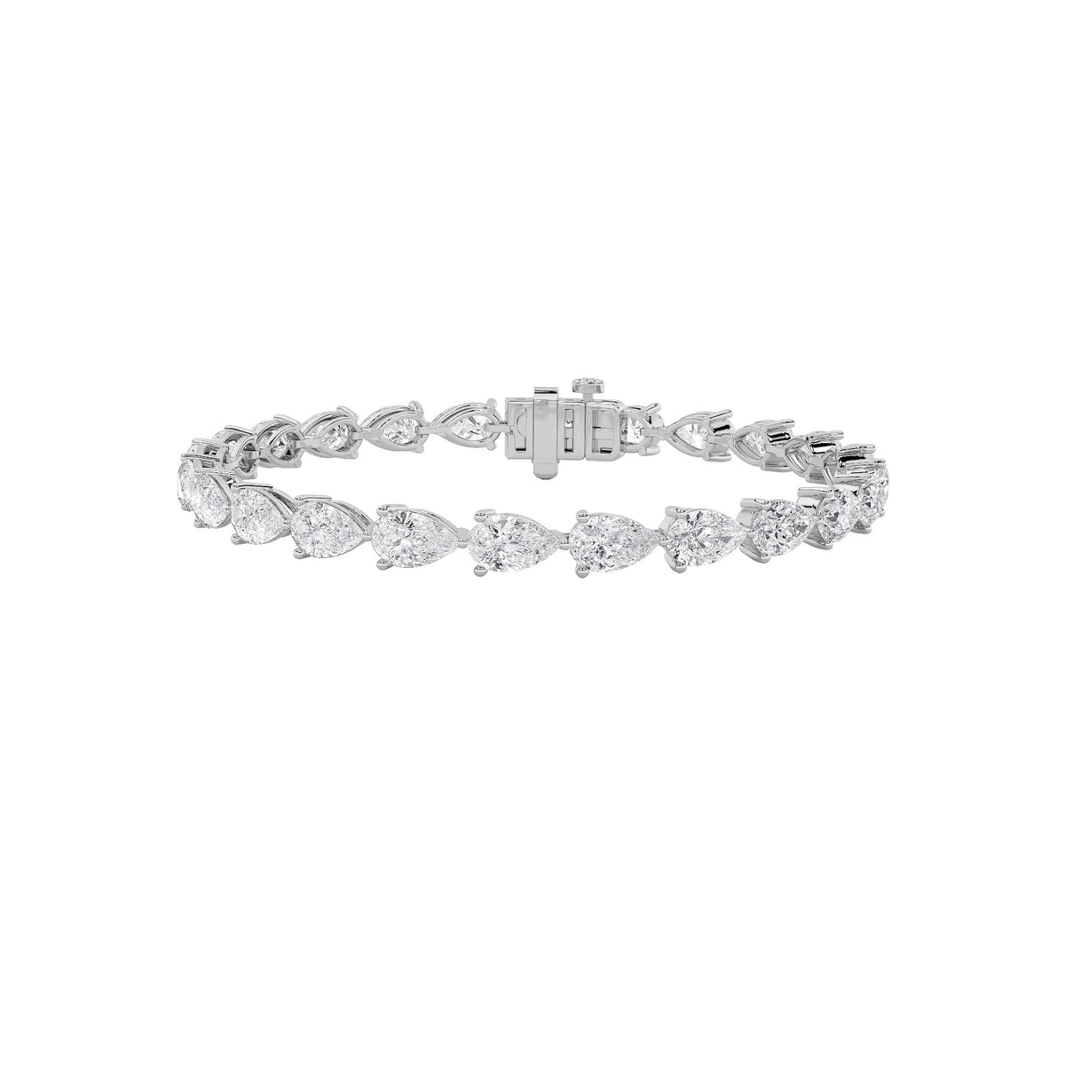 12CTW Pear Lab-Grown Diamond Prong Fancy Line Bracelet 24 Stones