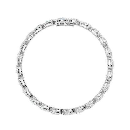 12CTW Pear Lab-Grown Diamond Prong Fancy Line Bracelet 24 Stones