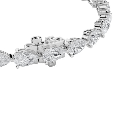12CTW Pear Lab-Grown Diamond Prong Fancy Line Bracelet 24 Stones
