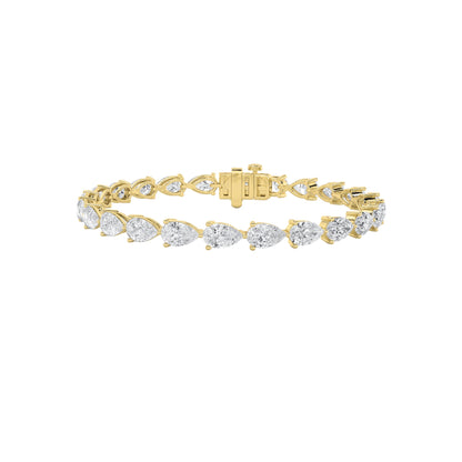 12CTW Pear Lab-Grown Diamond Prong Fancy Line Bracelet 24 Stones