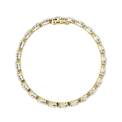12CTW Pear Lab-Grown Diamond Prong Fancy Line Bracelet 24 Stones