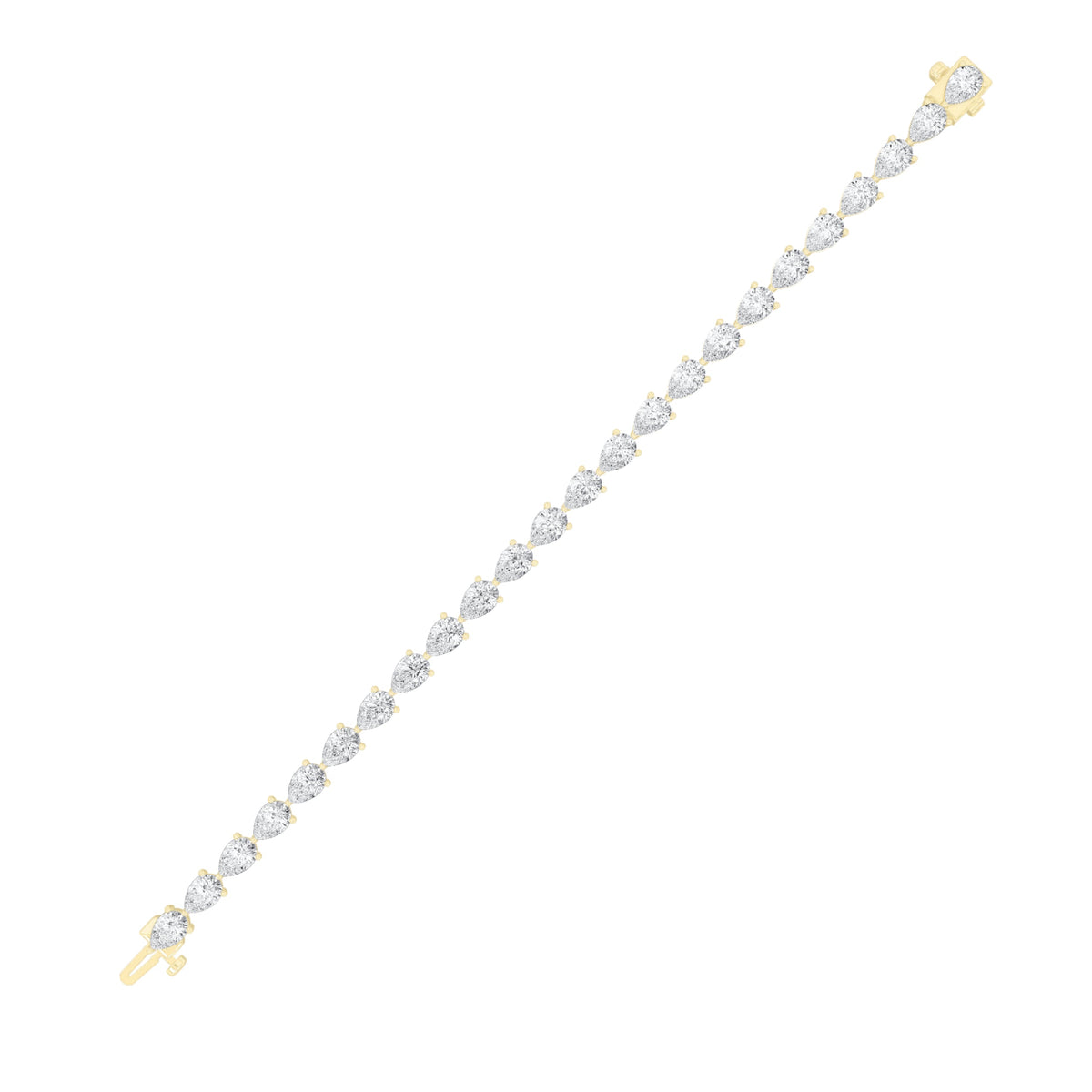 12CTW Pear Lab-Grown Diamond Prong Fancy Line Bracelet 24 Stones
