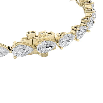 12CTW Pear Lab-Grown Diamond Prong Fancy Line Bracelet 24 Stones