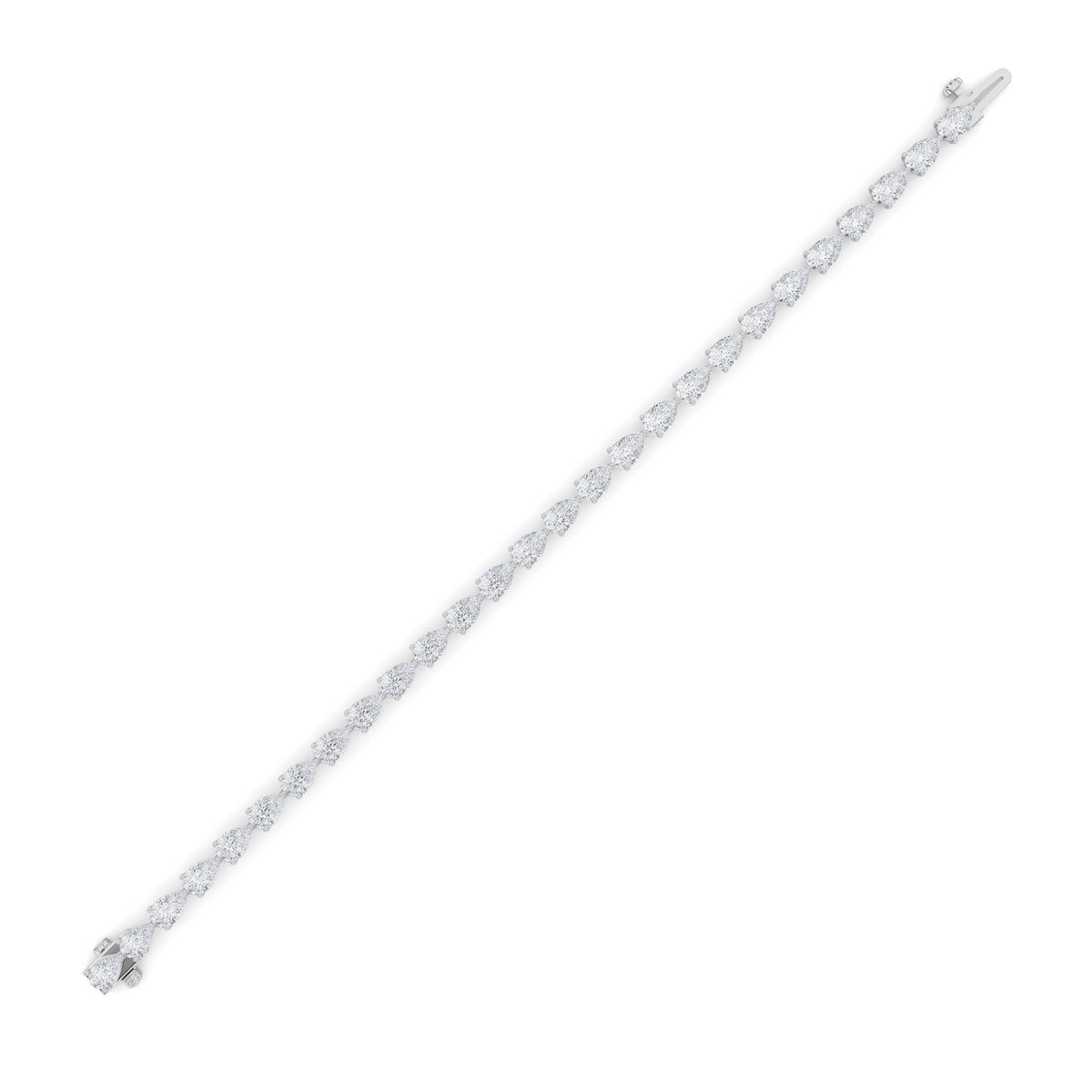 6CTW Pear Lab-Grown Diamond Prong Fancy Line Bracelet 30 Stones