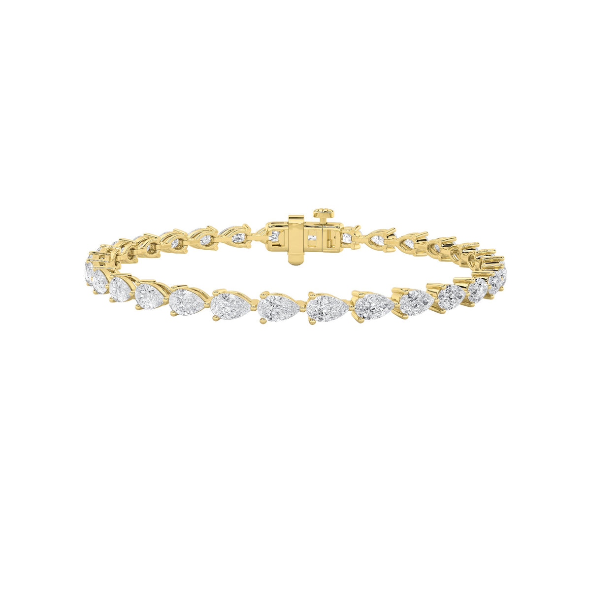 6CTW Pear Lab-Grown Diamond Prong Fancy Line Bracelet 30 Stones